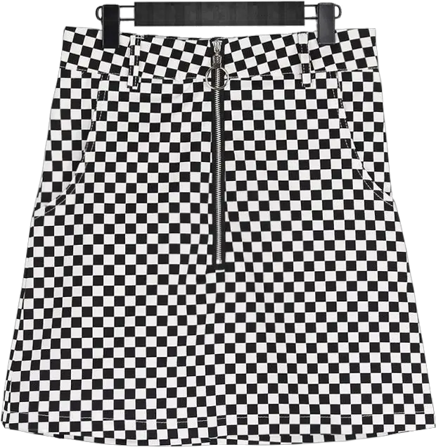 Rock Steady Checkered Mini Skirt Aesthetic Black Skirt Png Skirt Png