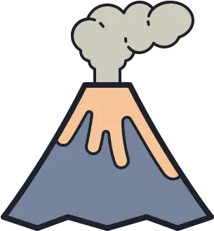 Volcano Icon In Color Hand Drawn Style Volcano Png Volcano Icon