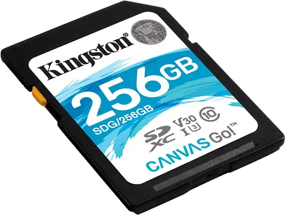 Kingston 256gb Canvas Go Sd Card Readwrite 9045 Mbsec Lifetime Warranty Png