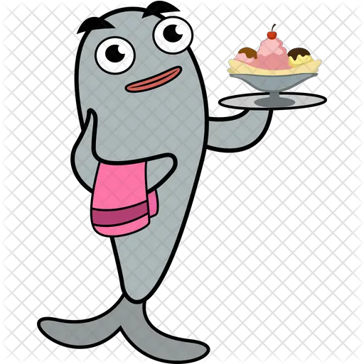 Fish As Waiter Icon Happy Png Waiter Png