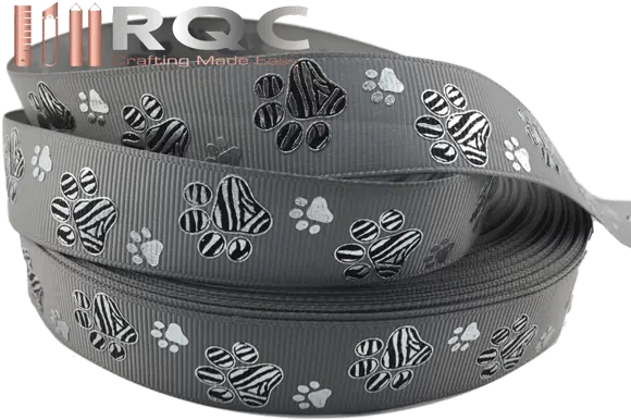 Paw Print Grosgrain Ribbon 78 Grey Ribbons With Zebra Paw Lid Png Paw Prints Png