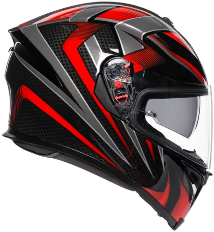 K 5 S E2205 Multi Hurricane 20 Blackred Agv K5 S Hurricane Black Silver Png Bike Helmet Png