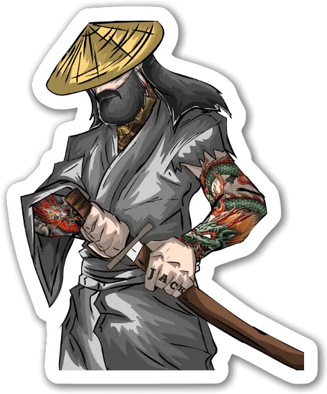 The Bearded Samurai Stickerapp Samurai Barbudo Png Samurai Jack Transparent