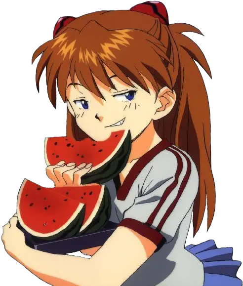 Evangelion Asuka Langley Soryu 2d Asuka Sandia Png Asuka Png