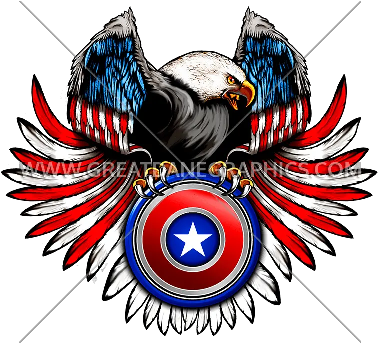 Flag Eagle Wings Production Ready Artwork For T Shirt Printing Clip Art Blue Eagle Logo Png Eagle Wings Png