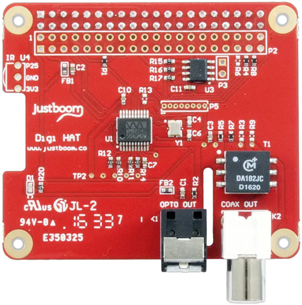 Justboom Digi Hat For The Raspberry Pi Digital Audio Png Raspberry Pi Png
