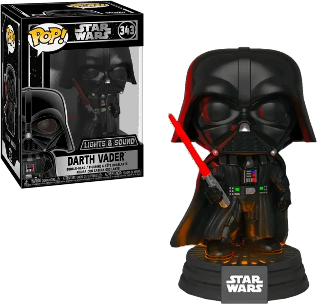 Pop Star Wars Light And Sound 343 Darth Vader Vinyl Figure Darth Vader Lights And Sound Funko Pop Png Darth Vader Png