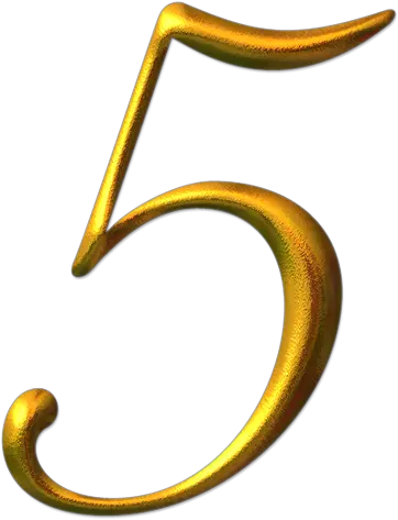 Number 5 Png Transparent Background 5 Gold Png Gold Numbers Png