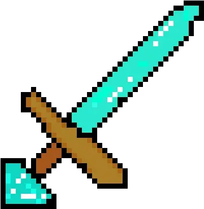 Diamond Sword Retro Game Pixel Art Png Diamond Sword Transparent