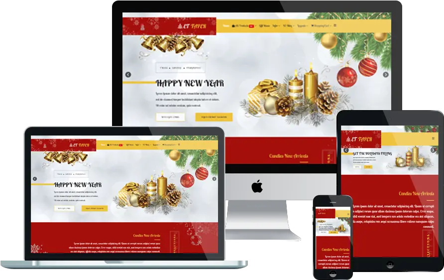 Et Taper U2013 Free Responsive Christmas Candle Website Template Wordpress Theme Nail Salon Png Free Logo Template