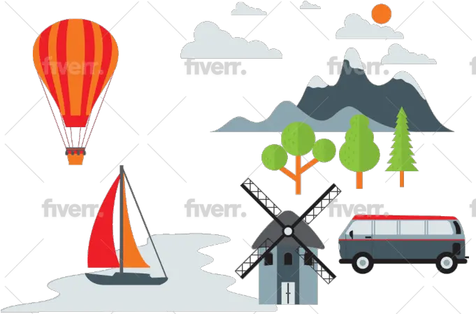 Draw Flat Illustration In Modern Vector Hot Air Ballooning Png Story Album Icon Wiyh A Flying Ballon Android