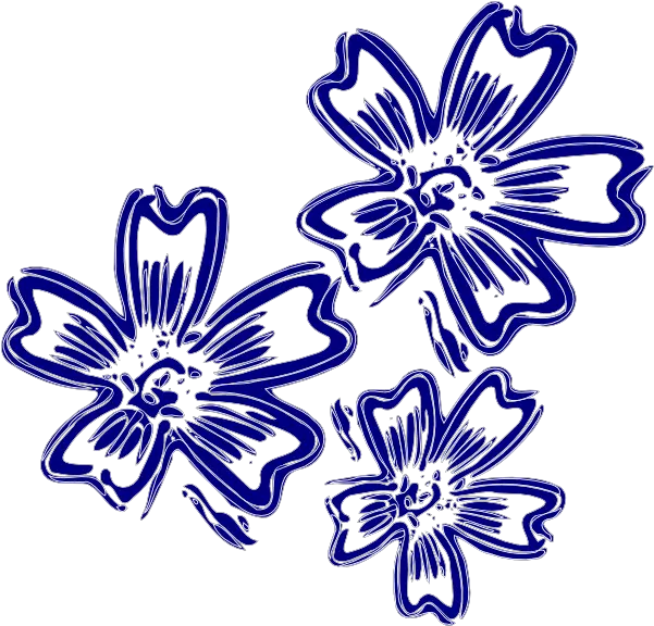 Navy Blue Flowers Clip Art Vector Clip Art Navy Blue Flower Clipart Png Blue Flowers Transparent