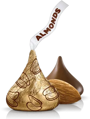 Download Hersheyu0027s Kisses Hershey Kiss Gold Wrapper Full Hershey Kisses With Almonds Png Kisses Png