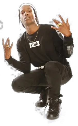 Asap Rocky Ap Rocky Wearing Hba Png Asap Mob Logo