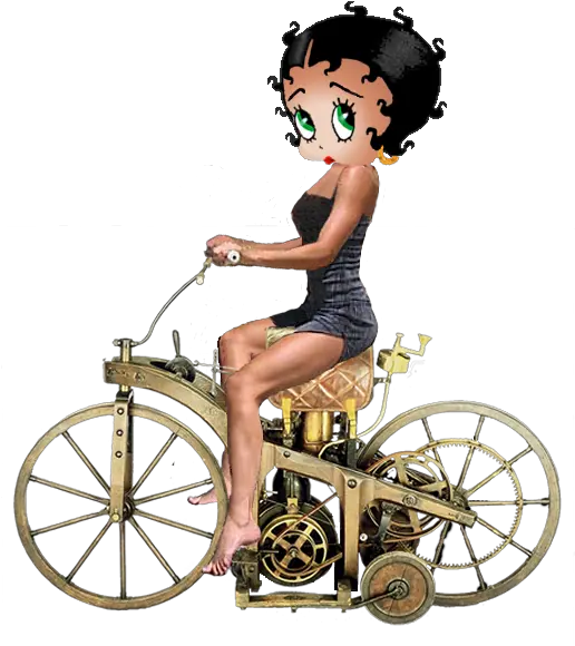 Betty Boop Bike Gottlieb Daimler First Motorcycle Png Betty Boop Png