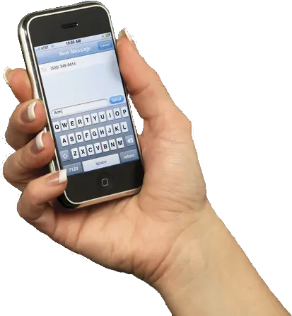 Automatically Receive Status Messages And Alarms Directly Texting Phone Hand Transparent Png Hand With Phone Png