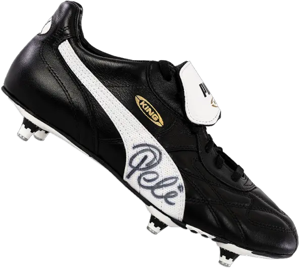 Pele Signed Retro Black Puma King Boot Icons Coa Puma King Pele Football Boots Png Nike Football Icon Ohio State