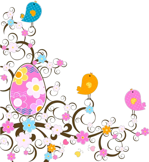 Easter Decoration With Flowers Png Transparent Clipart Transparent Easter Border Clipart Easter Eggs Transparent Background