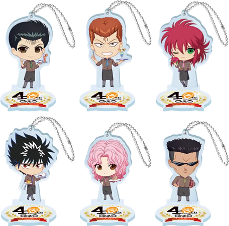 Shonen Jump X Pierrot 40th Anniversary Special Sega Cafe Goods Chibi Acrylic Stands Yu Hakusho Blind Packs Cartoon Png Yu Yu Hakusho Png