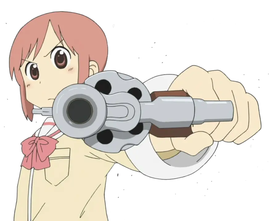 Cartoon Gun Png Nichijou Png Transparent Anime Girl With Anime Girl With Gun Meme Transparent Gun Image