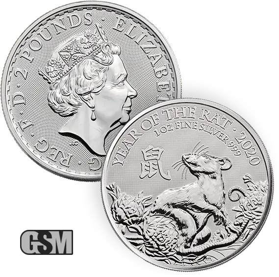Golden State Mint Precious Metals 2020 1 Oz British Lunar Year Of The Rat Silver Coin Bu Tanjung Simpang Mengayau Png Silver Coin Png