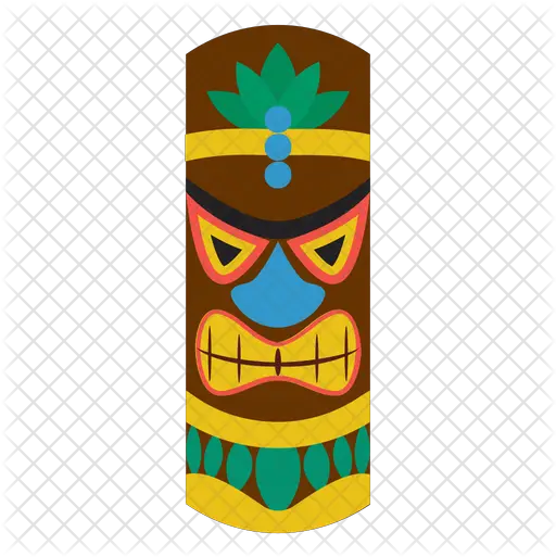 Hawaiian Mask Icon Of Flat Style Tiki Png Hawaiian Png