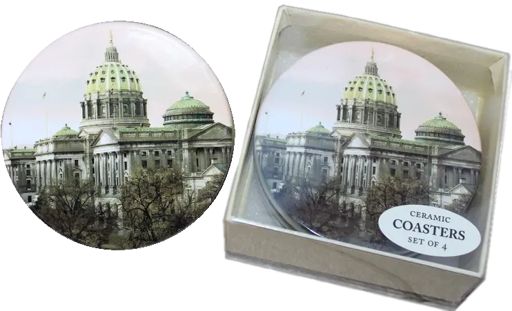 Pennsylvania State Capitol Building Ceramic Coaster Set U2014 Preservation Committee Gifts U0026 Collectibles Png