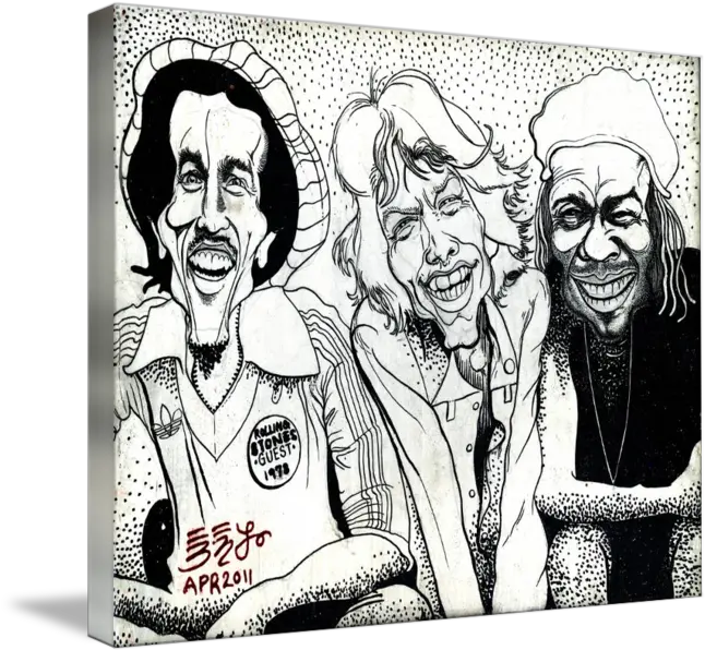 Three Musicmans Bob Marley Mick Jagger Peter Tosh By Ebenlo Painter Of Song Bob Marley Mick Jagger E Peter Tosh Png Bob Marley Png