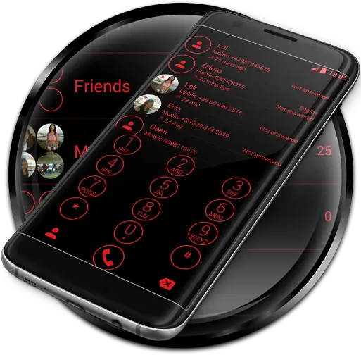 Dialer Circle Black Red Theme U2013 Applications Sur Google Play Dot Png Lol Silver Icon