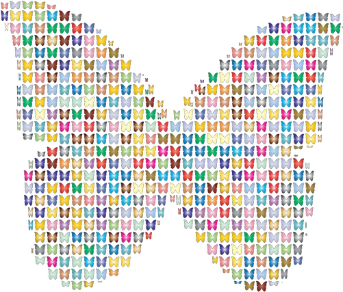 Butterfly Made Of Butterflies Public Domain Vectors Butterfly Made Of Butterflies Png Colorful Butterfly Icon