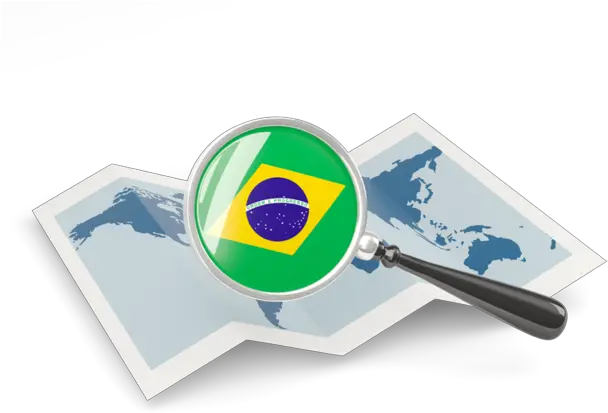 Magnified Flag With Map Illustration Of Brazil Flag Iran Png Map Brazil Map Icon