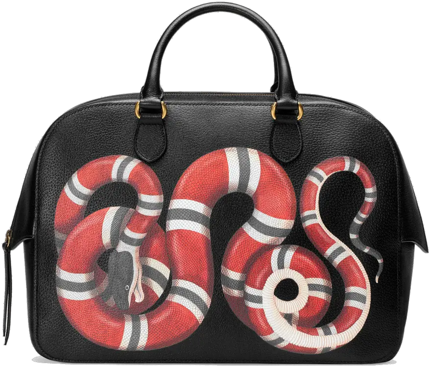 Download Snake Print Leather Duffle Gucci Snake Clutch Bag Png Gucci Snake Png