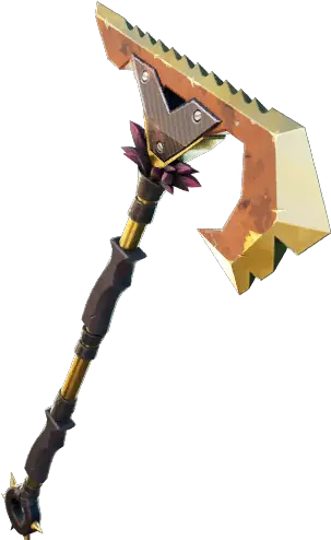 Fortnite Weathered Gold Pickaxe Harvesting Tools Weathered Gold Fortnite Png Magic Staff Icon
