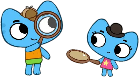 Kitu0027nu0027kate Detectives Holding Magnifying Glasses Transparent Kit And Kate Png Magnifying Glass Clipart Png