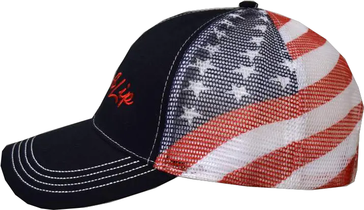 Black American Flag Mesh Back W Red Rip A Lip Logo Cap Baseball Cap Png American Flag Logo