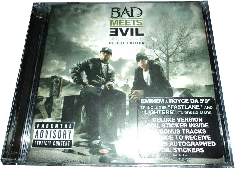 My Bad Meets Evil Cd Psd Official Psds Eminem Ft Royce Da 5 9 Fast Lane Png Parental Advisory Sticker Png