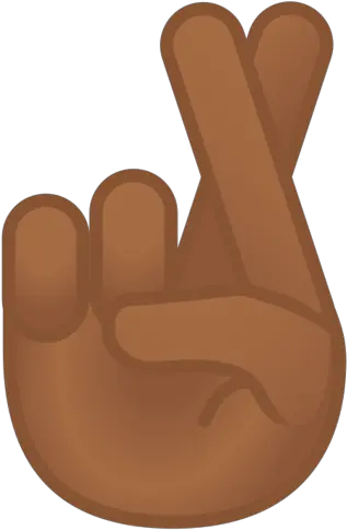 Crossed Fingers Medium Dark Skin Tone Emoji Black Fingers Crossed Emoji Png Finger Transparent