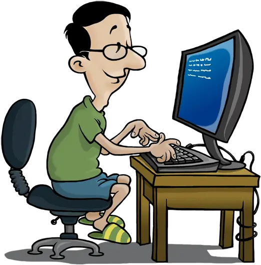 Computer Clip Art Office Computer Png Download Working On The Office Cartoon Computer Png