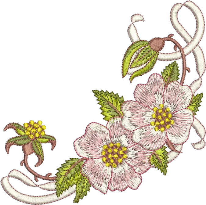 Briar And Ribbon Corner Embroidery Motif 16 Golden Classic By Sue Box Transparent Corner Background Textile Design Embroidery Png Corner Ribbon Png