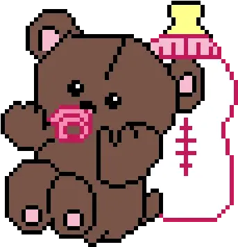 Teddy Bear With Pacifier And Baby Bottle Mewtwo Clipart Cartoon Bear With Pacifier Png Mewtwo Png