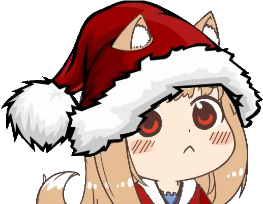 Day Until 11 Days Spice And Wolf Holo Chibi Gif Png Santa Hat Transparent Gif