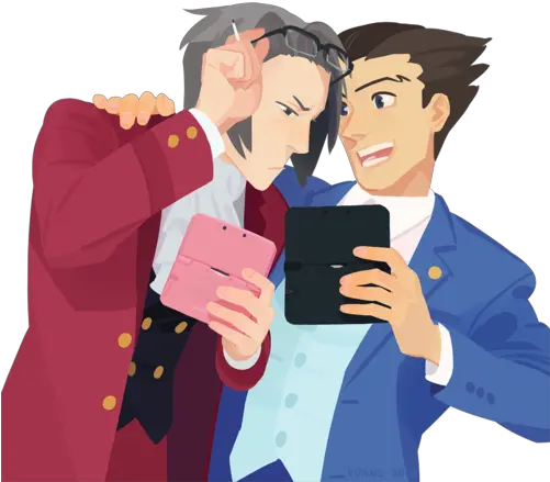 Download Hd Ace Attorney Phoenix Phoenix Miles Edgeworth Fanart Png Miles Edgeworth Icon