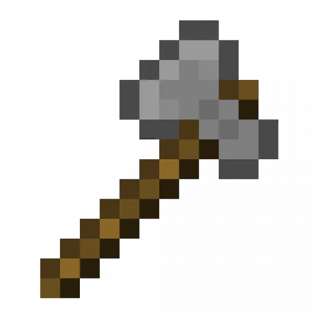 Stone Axe Minecraft Diamond Axe Png Minecraft Pickaxe Transparent