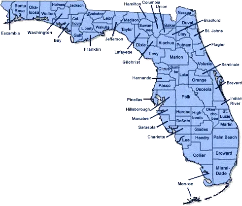 Florida County Profiles All Counties In Florida Png Florida Map Png