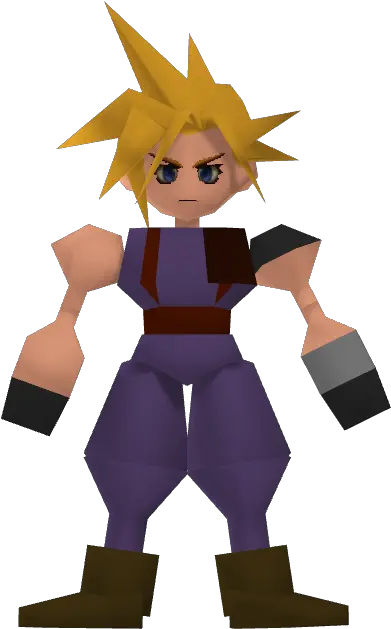 Final Fantasy 7 Cloud Strife In Game Png Cloud Strife Transparent