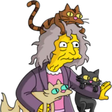 Eleanor Abernathy Simpsons Wiki Fandom Cat Lady From The Simpsons Png Angry Cat Png