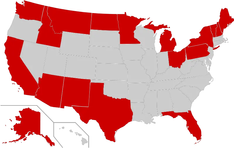 Border States Of The United Democrat Controlled States Png United States Png