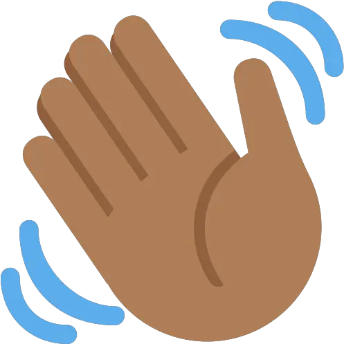 Waving Hand Emoji With Medium Black Waving Hand Emoji Png Wave Emoji Png