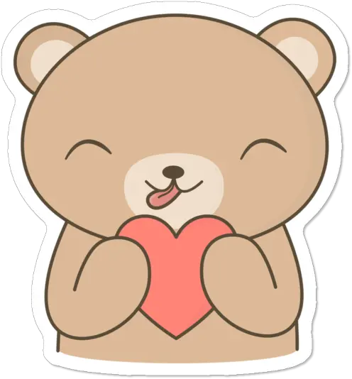 Download Hd Kawaii Cute Brown Bear With A Heart Kawaii Cute Kawaii Bear Png Brown Bear Png