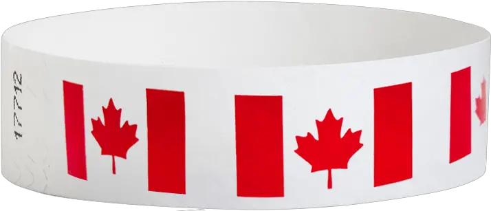 Canada Flag 34u201d Tyvek Wristbands Myzone Printing Canada Flag Png Canada Flag Transparent